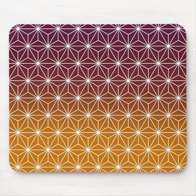 Mousepad Asanoha, Impressão tradicional japonês, Borgonha e (Frente)