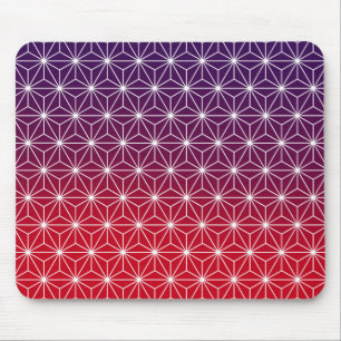 Mousepad Asanoha tradicional Impressão vermelho e roxo japo