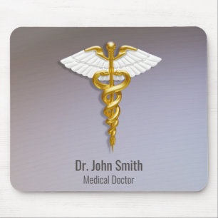Mousepad Asas brancas Douradas de Caduceus
