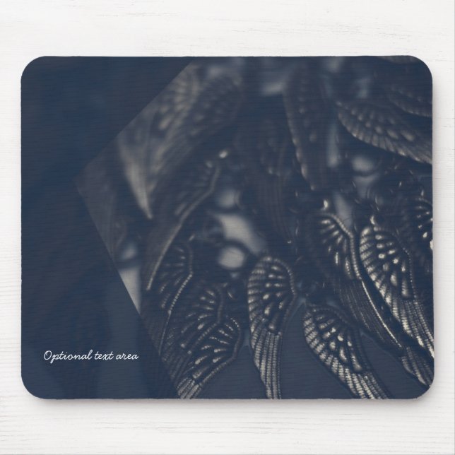 Mousepad Asas de Anjo Negro Personalizadas Glam Gótico (Frente)