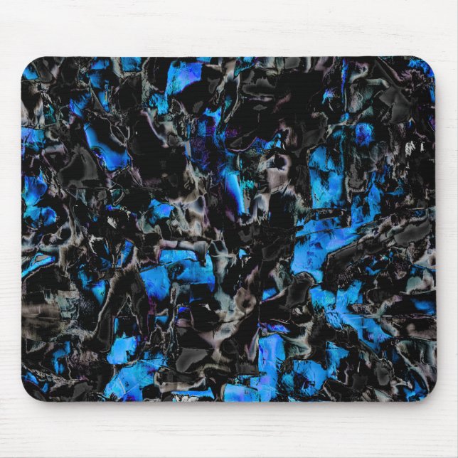 Mousepad asas de morcego abstrato sobre turquesa manchada (Frente)