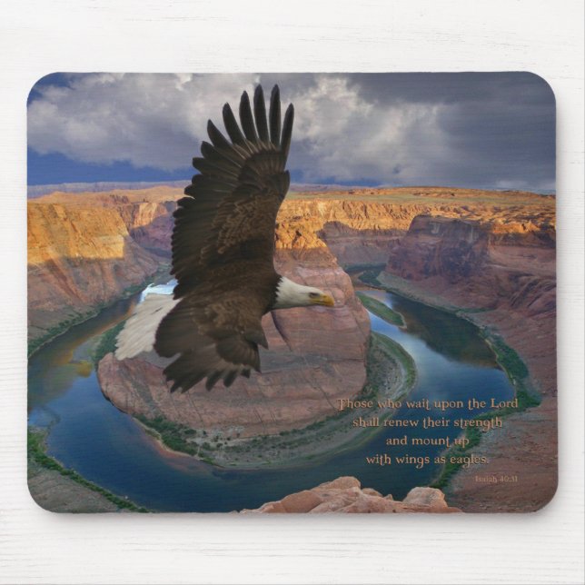 Mousepad Asas do 40:31 de Isaiah como Eagles (Frente)