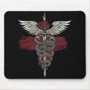 Mousepad Asclepius mitologia grega Medicina Deus Cobra Rod
