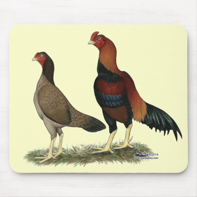 Mousepad Aseel Wheaten Chickens (Frente)
