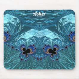 Mousepad ASHER ~ Azul ÁTOMA e Design preto