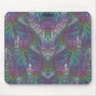 Mousepad ASHER ~ Zany Shades Aqua Green Pink Silver