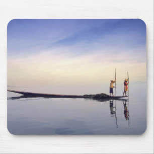 Mousepad Ásia, Birmânia, (Mianmar) Barco de pesca refletido
