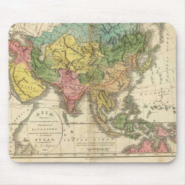 Mousepad Ásia e Império de Genghis Kahn (Frente)