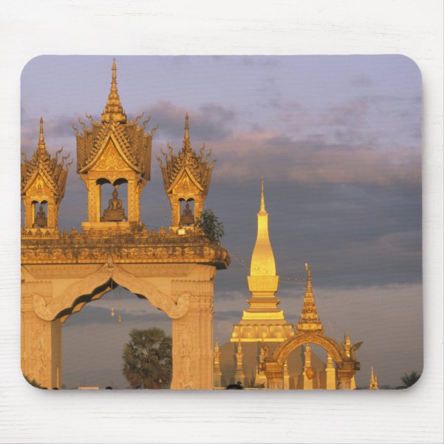 Mousepad Ásia, Laos, Vientiane. Aquele Templo de Luang. (Frente)