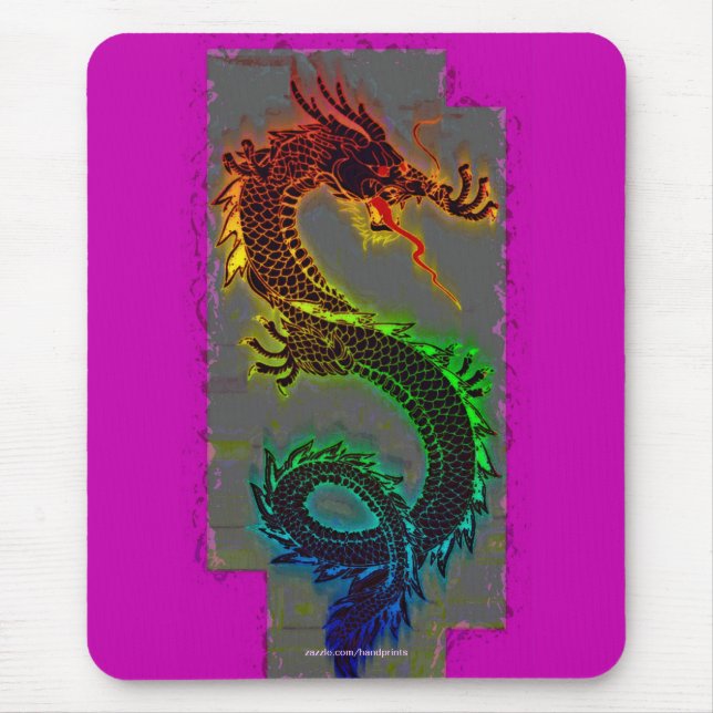 Mousepad Asiático, Chinês,Dragão Mítico, Ano do Dragão (Frente)