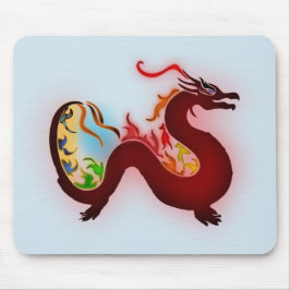 Mousepad Asien feuerspeiender Drachen