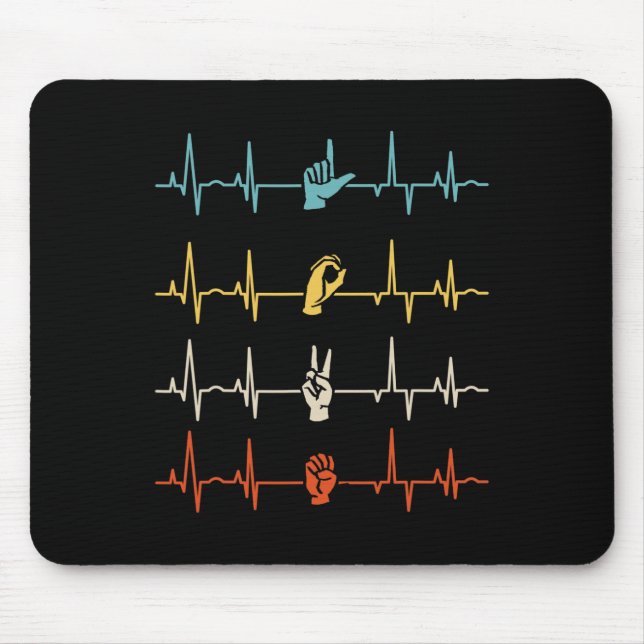 Mousepad ASL Alphabet American Sing Language Professor ASL  (Frente)