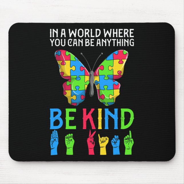 Mousepad ASL Be Kind s1 ASL American Sign Language (Frente)