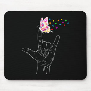 Mousepad ASL Eu Amo Você Linguagem Sinalizar Linguagem Borb