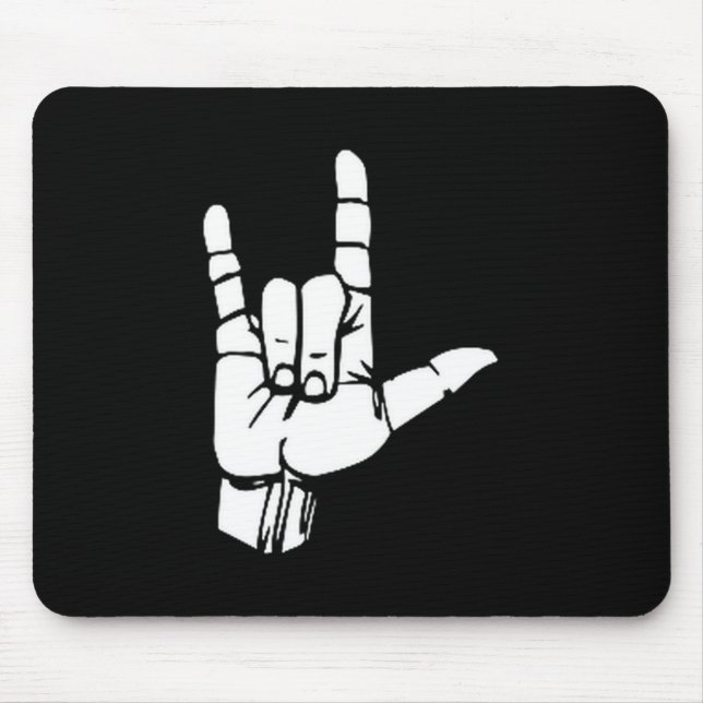Mousepad Asl I Love You Gift American Sign Language Tee Pre (Frente)
