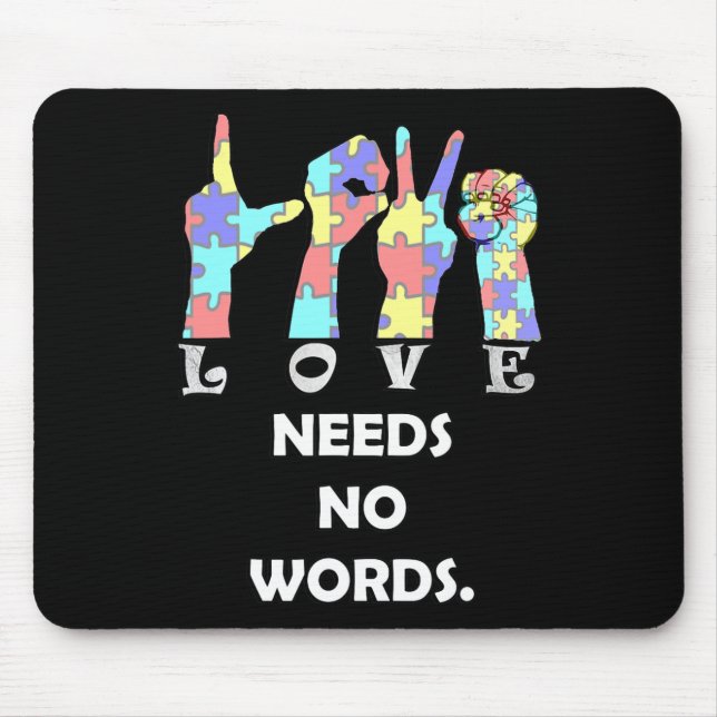Mousepad Asl Love Não Precisa De Palavras (Frente)