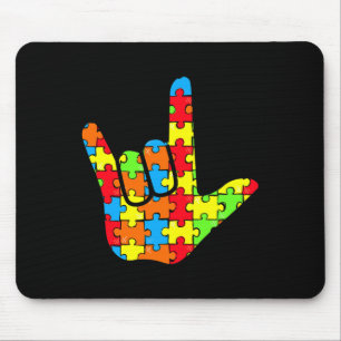 Mousepad ASL Love Sign Language Autismo Dar Consciência
