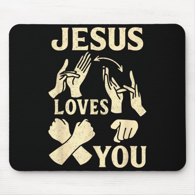 Mousepad Asl Teacher American Sign Language Christian Jesus (Frente)