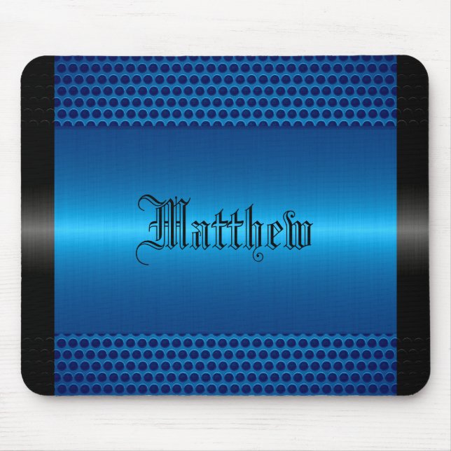 Mousepad Aspecto do metal de aço brilhante azul sem consist (Frente)
