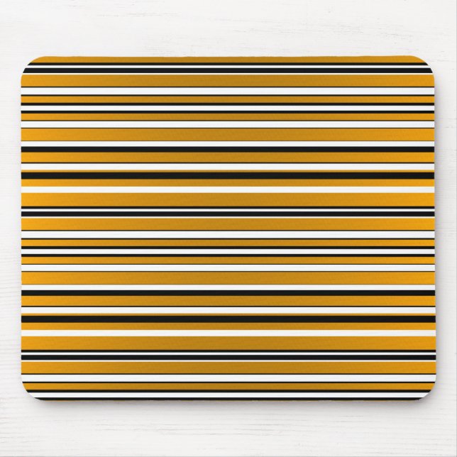 Mousepad Aspectos das faixas de ouro brancas e pretas, bran (Frente)