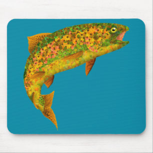 Mousepad Aspen Leaf Rainbow Trout 2