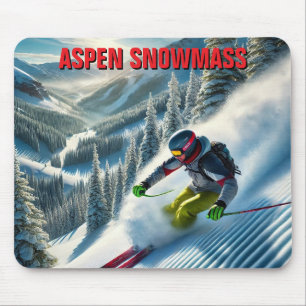 Mousepad Aspen Snowmass Skier Skiing
