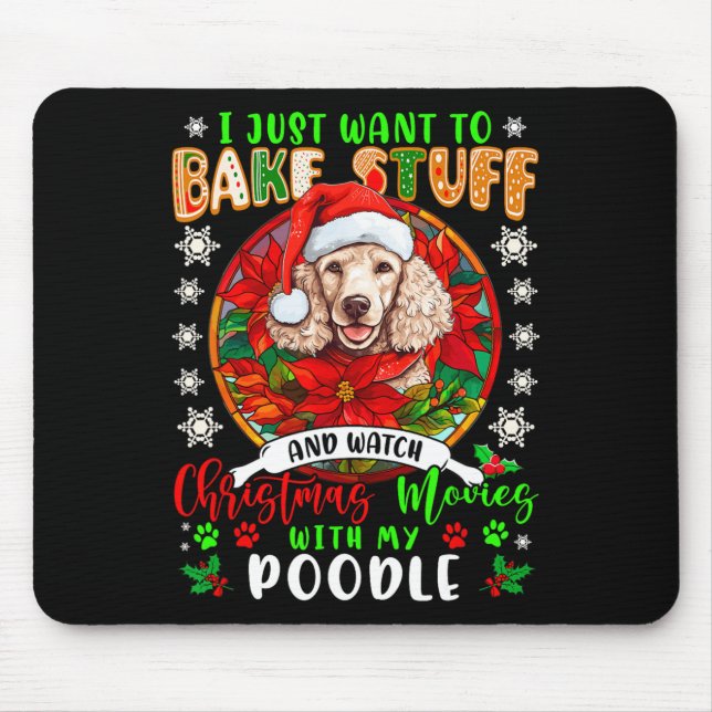 Mousepad Assar E Assista Filmes Xmas Com Meu Poodle Lo (Frente)