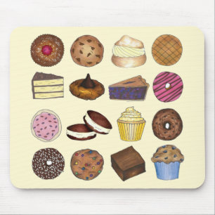 Mousepad Assar Venda Ameaça Cupcake Cookie Pie Brownie Rosq