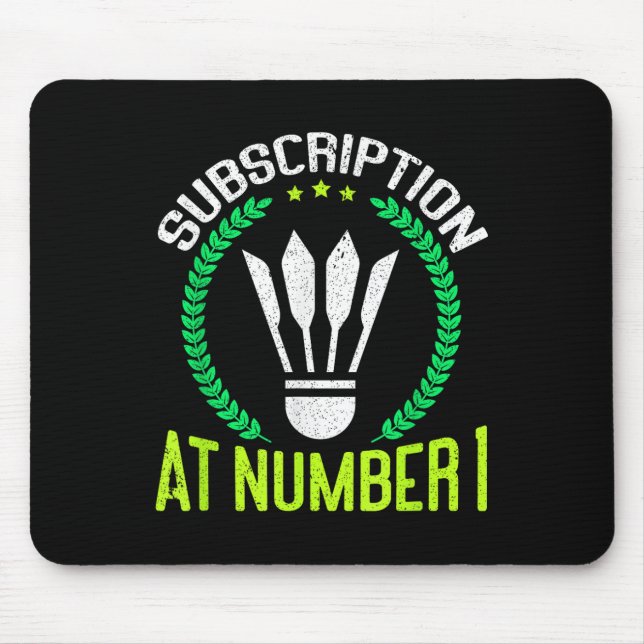 Mousepad Assinatura no Número 1 de Badminton Divertido  (Frente)