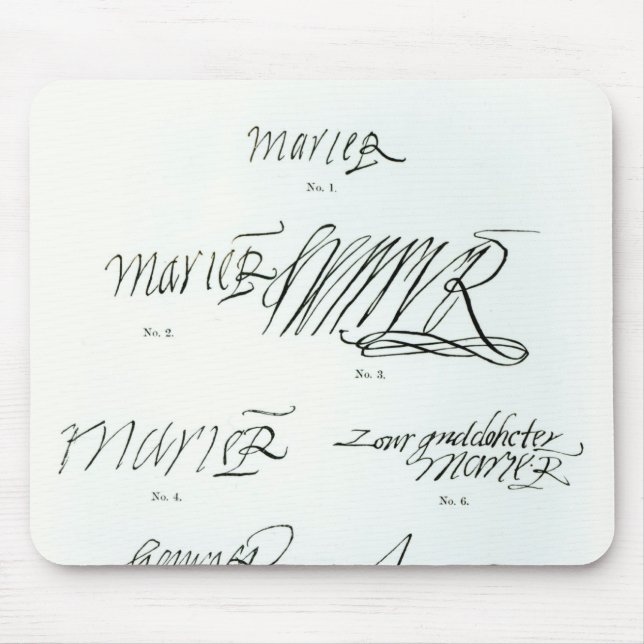 Mousepad Assinaturas da rainha de Mary de escocês (Frente)