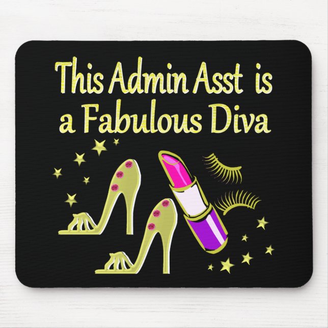 Mousepad ASSISTENTE DE ADMIN DO GLITZY Dourado DIVA DESIGN (Frente)