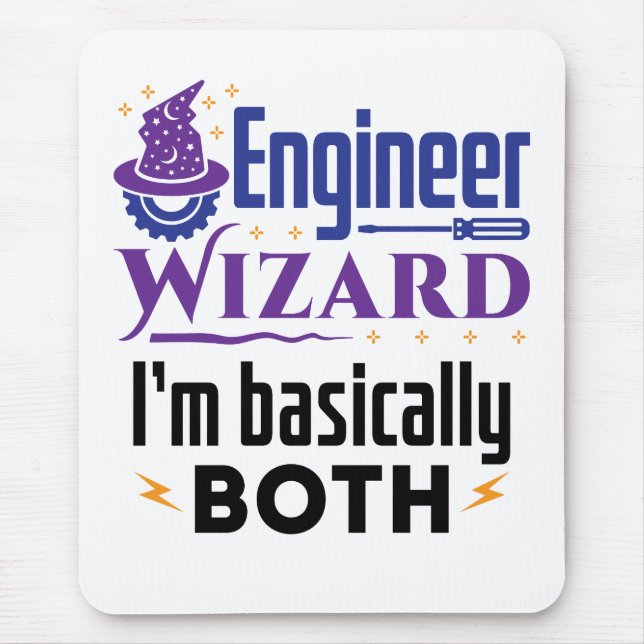 Mousepad Assistente de engenheiros Eu sou Basicamente ambos (Frente)