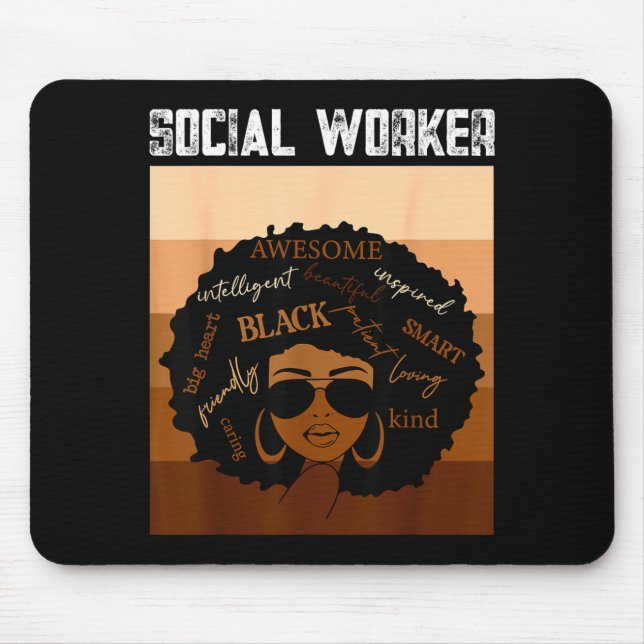 Mousepad Assistente Social História Afro Americana Negra (Frente)