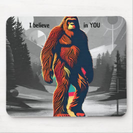 Mousepad Assobiando o Sasquatch Bigfoot Eu Acredito em você