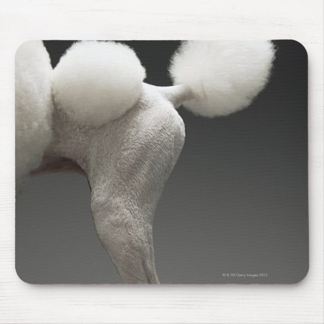 Mousepad Assombrações de Poodle, sobre fundo de cinza (Frente)