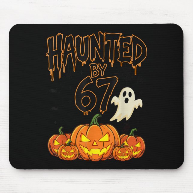 Mousepad Assombrado Por 67 Engraçados Pumpkin E Ghost Hallo (Frente)