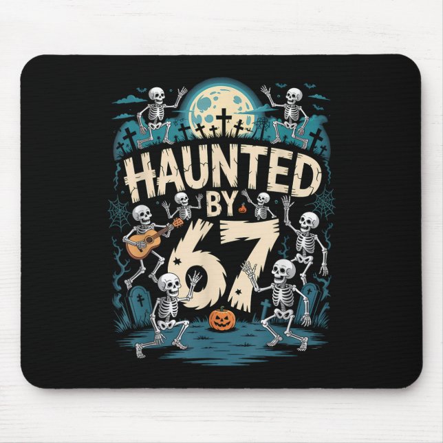 Mousepad Assombrado Seis Sete 6 7 Meme 67 Mão de Esqueleto  (Frente)