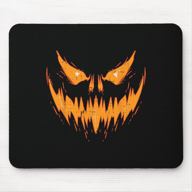 Mousepad Assustador Jack O Lanterna Face Pumpkin Halloween (Frente)