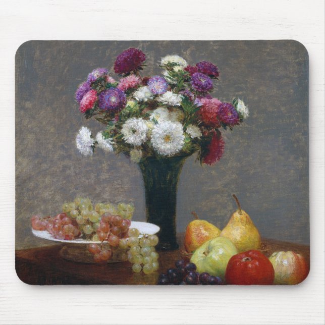 Mousepad Asters and Fruta, Henri Fantin-Latour (Frente)