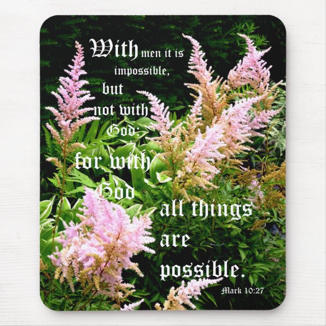 Mousepad Astilbe com Marcos 10:27 (Frente)