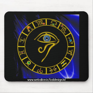 Mousepad ASTRAL HORUS EYE,BLUE TALISMAN Astrology Chart