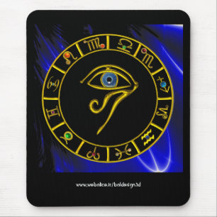 Mousepad ASTRAL HORUS EYE,BLUE TALISMAN Astrology Chart