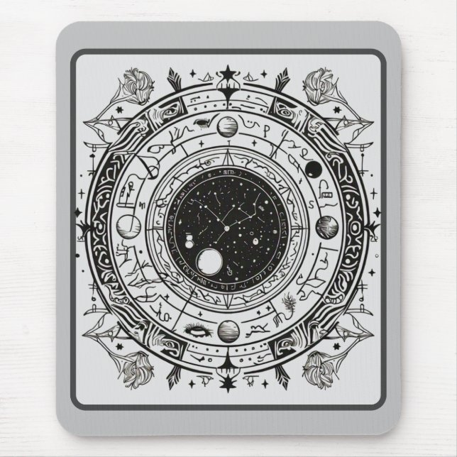 Mousepad Astrologia Divulgada: Padrões e Sinais Celestiais (Frente)