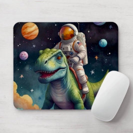 Mousepad Astronaut on Dino in Space