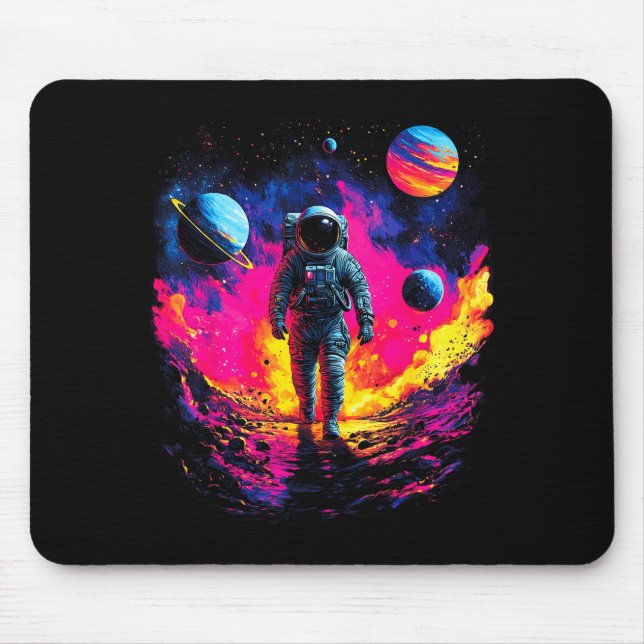 Mousepad Astronaut Walking In Galaxy Outer Space Explorer S (Frente)