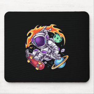 Mousepad Astronauta Anda de Skate no Espaço Entre Planeta