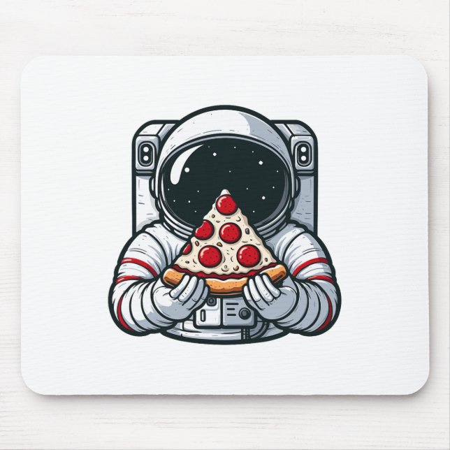 Mousepad Astronauta Animal Comendo Pizza Margherita Comida (Frente)