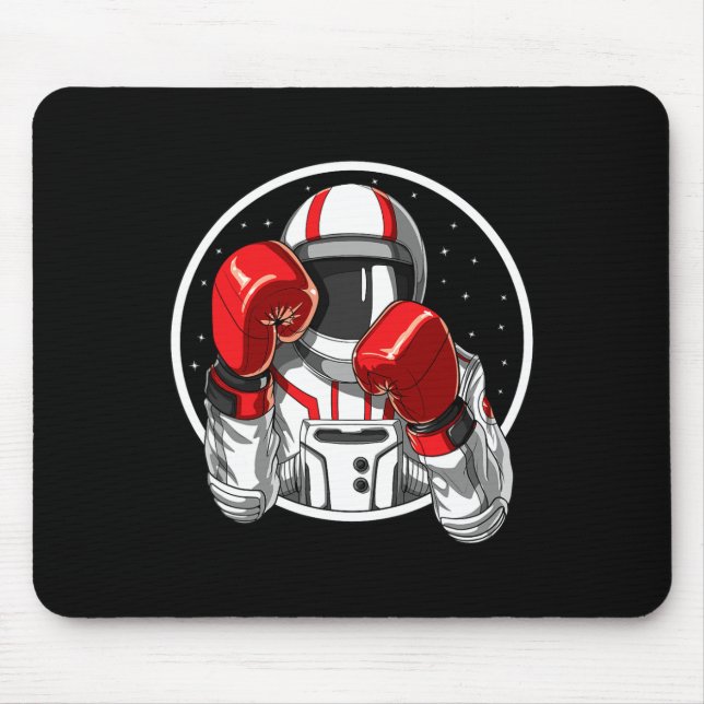 Mousepad Astronauta Boxe Muay Thai Boxeador Kickboxing Arte (Frente)