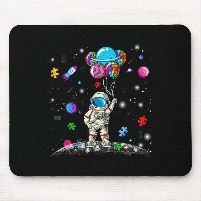 Mousepad Astronauta Bylloon Quebra-cabeça Espacial Autismo  (Frente)