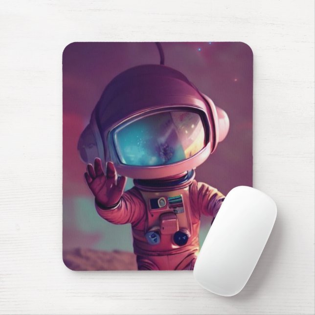 Mousepad Astronauta da Alienígena Vermelha Pequena (Com mouse)